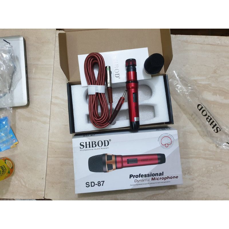 (Xả Kho) Mích SHBOD SD-87, Mích Karaoke, MICRO SHBOD-87 Có Dây. - Giá Sốc