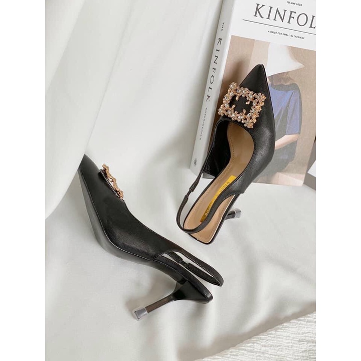 GIÀY CAO GÓT NỮ BÍT MŨI KHÓA VUÔNG SANG CHẢNH GÓT NHỌN 7P ÊM CHÂN SIÊU XINH