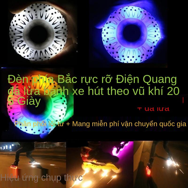 > Miễn phí vận chuyển nội tuyến giày trượt đá lửa Bánh xe lăn Phanh Spark Stone Roller Skates Fire Wheels <