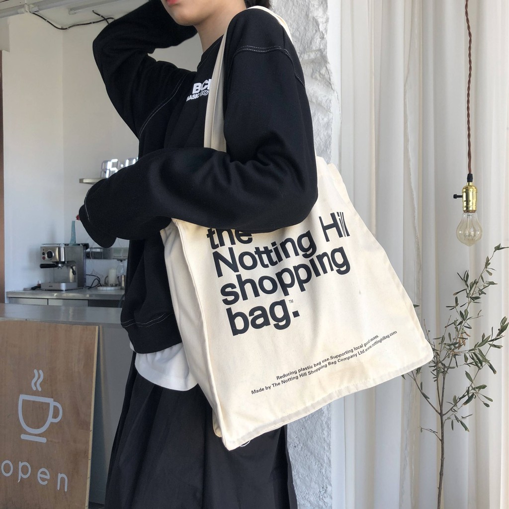 Túi tote vải canvas Notting hill form đáy vuông ulzzang hàn quốc