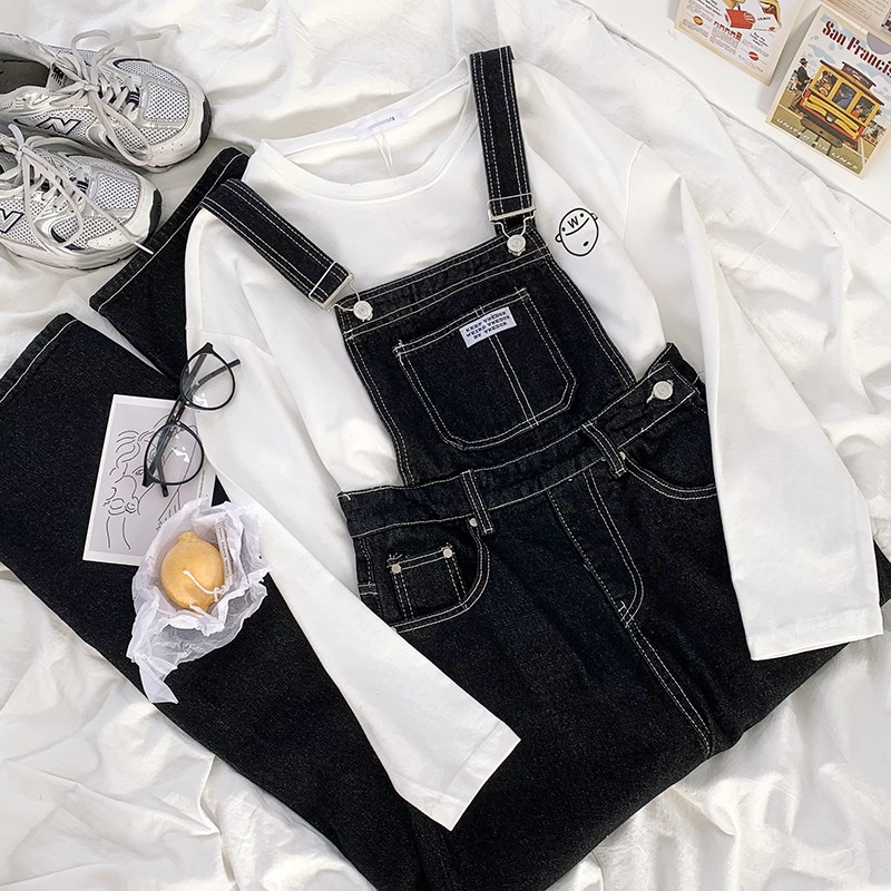 [Mã FADIRECT20 giảm 20K đơn 150K] LEEVA - Yếm quần jeans dáng dài cho nữ phong cách cá tính L294 | BigBuy360 - bigbuy360.vn