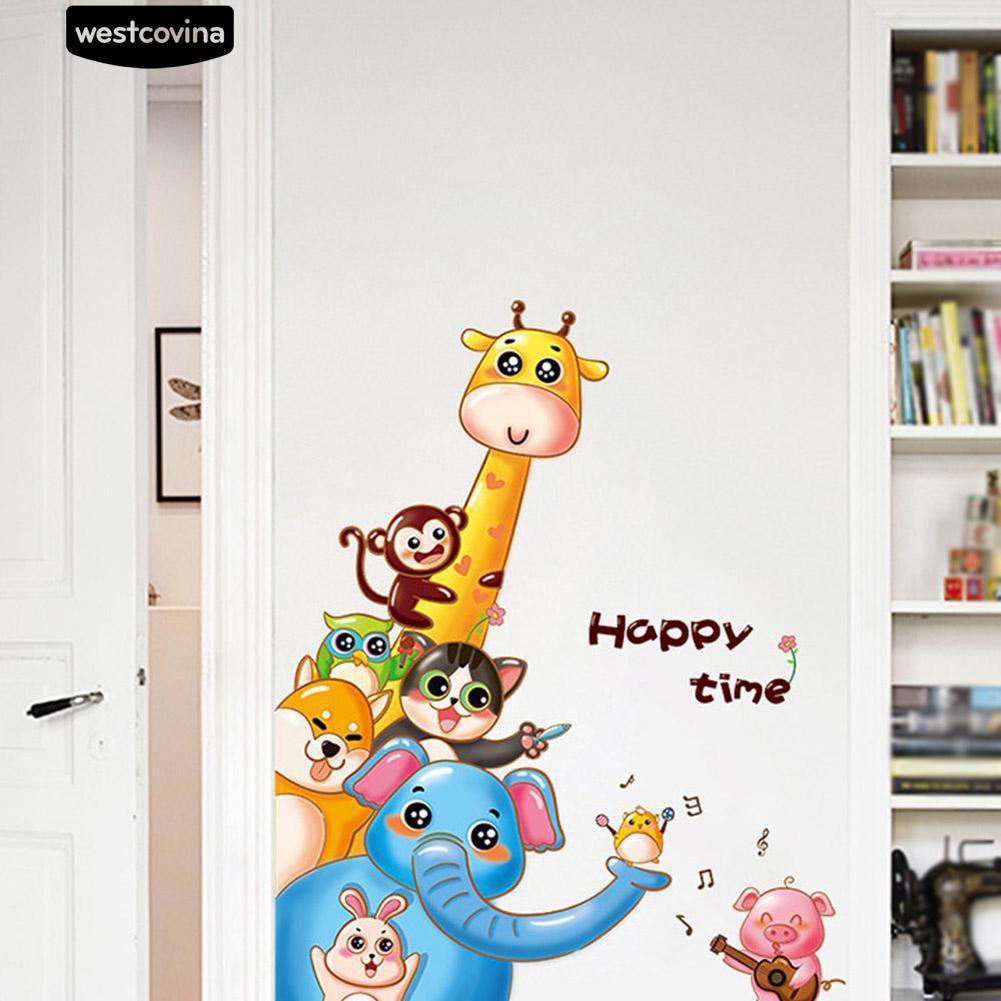 Sticker dán tường họa tiết hình con hươu cao cổ