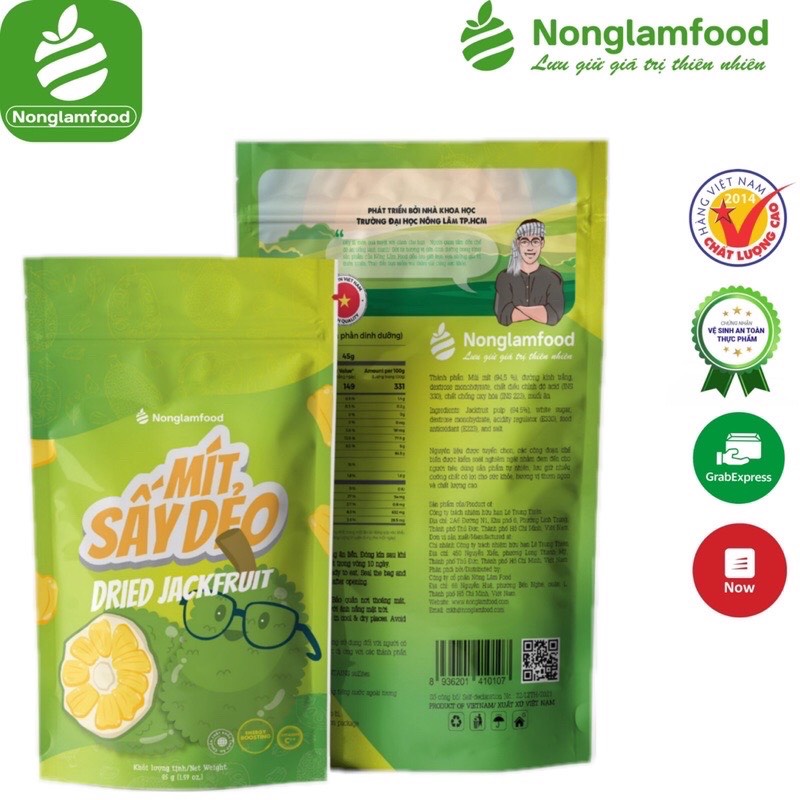 Mít sấy dẻo 45g trái cây sấy dẻo Nông Lâm Food,snack healthy hỗ trợ ăn kiêng,giảm cân,giàu dinh dưỡng từ hoa quả