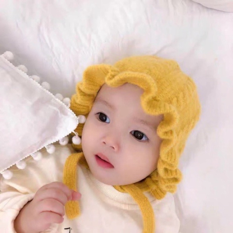 TẶNG KHĂN ,MŨ NÓN LEN viền BÈO CHO BÉ CÓ DÂY BUỘC NHIỀU MÀU DỄ THƯƠNG MỀM MỊN CHO BÉ TRAI VÀ BÉ GÁI,NHIỀU MÀU 5- 36m.