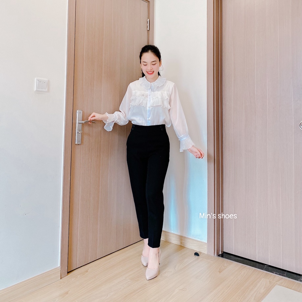 Min's Shoes -  Áo Sơ Mi Nữ Thiết Kế Cao Cấp Sang Chảnh Áo 421 - Sơ Mi