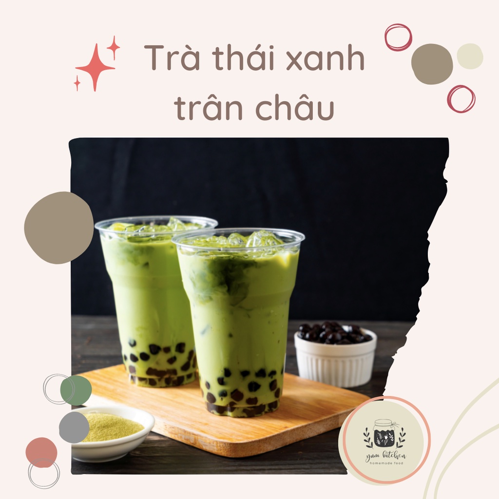 Set Nguyên Liệu Trà Sữa Trân Châu Thái Xanh Thơm Ngon Tự Làm Tại Nhà (12 - 15 ly) nấu được 3 lít trà sữa