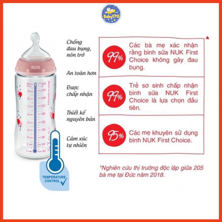 Bình Sữa Cảm Biến Nhiệt Nuk PP 150Ml / 300Ml Núm Ti Silicone