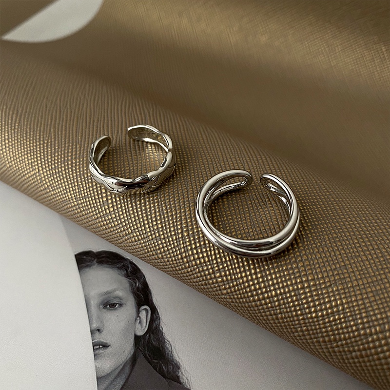 Nhẫn Hai Lớp Thiết Kế Đơn Giản Cá Tính Hợp Thời Trang