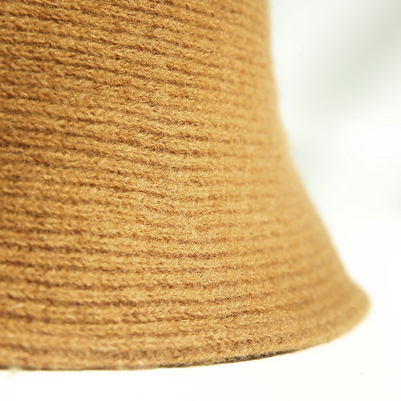 Mũ Bucket len Phong cách Retro Hàn Quốc Nón xô Bucket Len trơn Thu Đông Giữ ấm Nhật Bản Cá tính