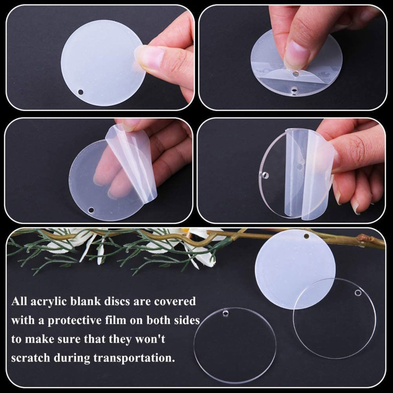 Set 324 Đĩa Tròn Acrylic Trong Suốt Làm Móc Khóa