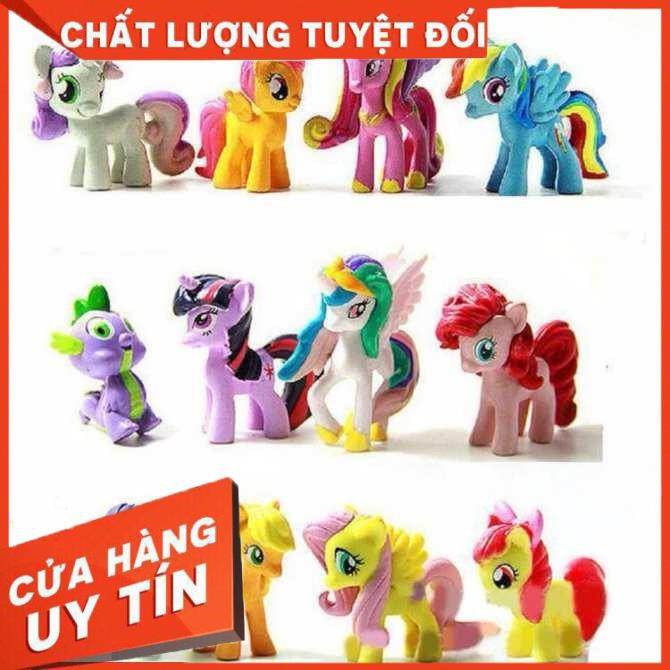 XẢ KHO+FREE SHIP]  Ngựa Pony thiên thần set 12 con loại to | Ngựa thiên thần Poly loại to