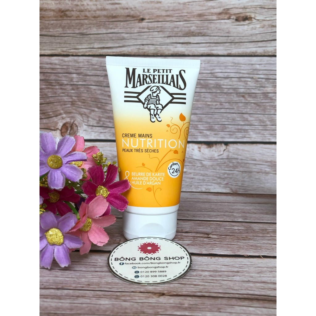 Kem dưỡng da tay Le Petit Marseillais Nutrition chiết xuất bơ, bơ hạt mỡ và dầu argan