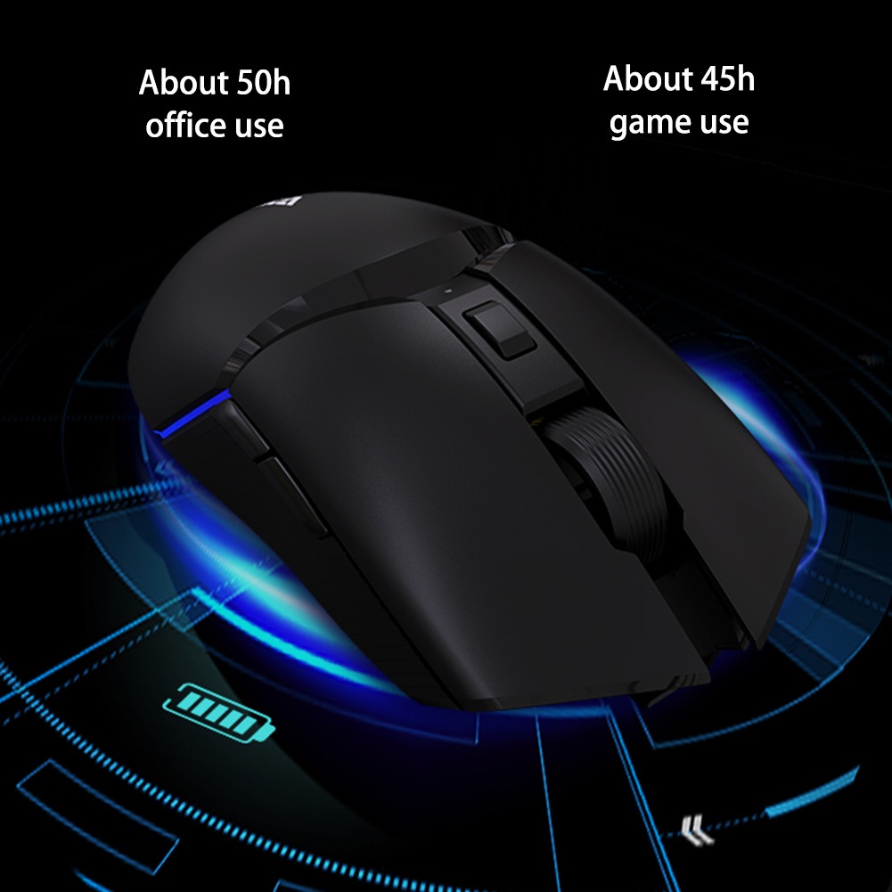 Chuột máy tính không dây i309Pro 2.4G 16000DPI PAW3338 8 nút bấm có đèn LED