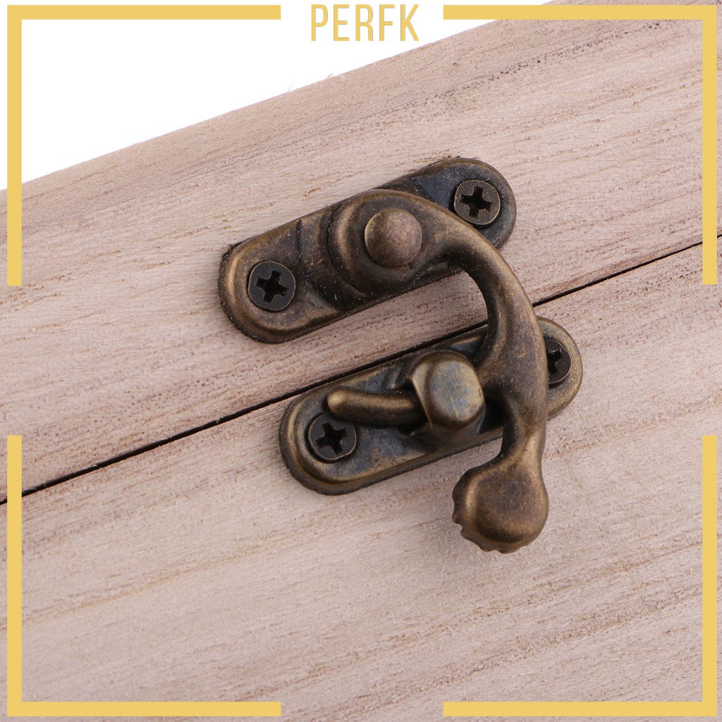 [Perfk] Hộp Gỗ Trơn Hình Chữ Nhật Không Sơn Có Khóa