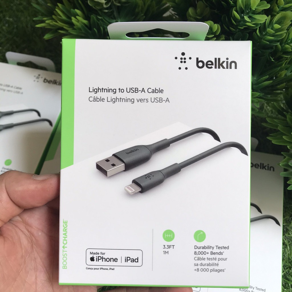 Cáp Sạc Nhanh IPHONE USB - Lightning BELKIN Chính Hãng Của Mỹ, Dài 1m, Bảo Hành 12 Tháng, Ổn Định Dòng Điện, Độ Bền Cao