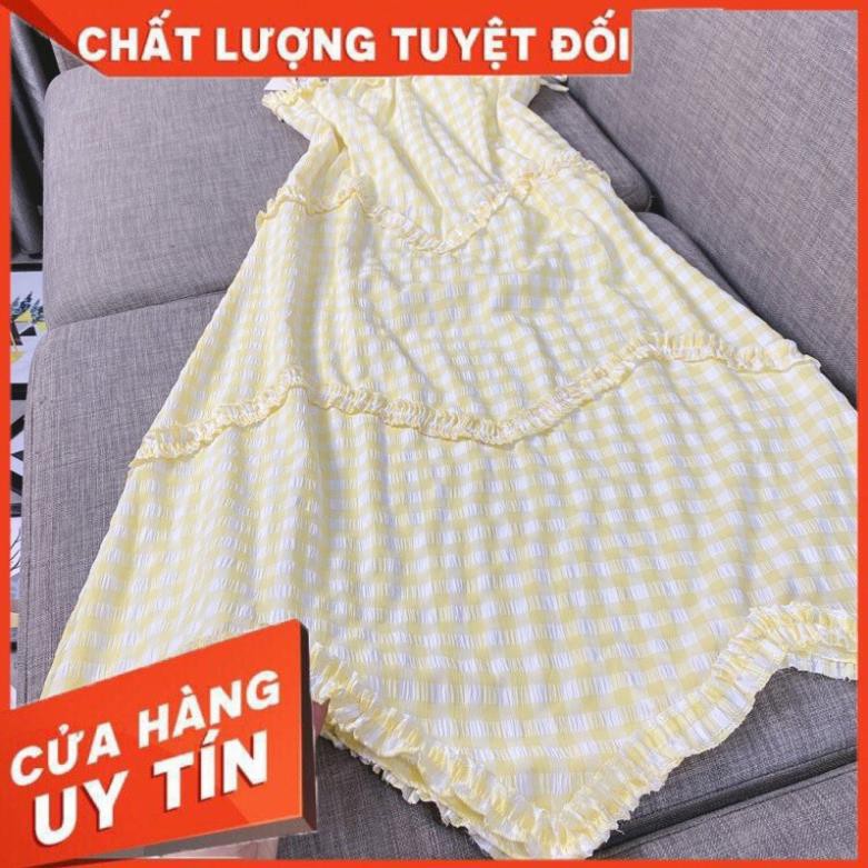 Váy Caro Vàng Bèo Vạt Hot Hit Vai Caro Thô Đũi [ 𝐅𝐑𝐄𝐄 𝐒𝐇𝐈𝐏 ] Vải Qc  Cao Cấp Bao Đẹp Chạy Bèo Chuẩn Mẫu Mặc Nhá