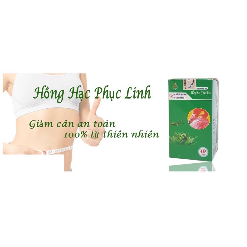 GIẢM CÂN HỒNG HẠC PHỤC LINH - Lọ 40 Viên -  Giúp Tăng Cường Tiêu Hao Năng Lượng, Giảm Mỡ Dư Thừa