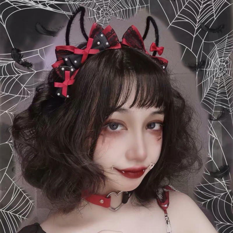 YASLC0028-Bờm tóc lolita ác quỷ halloween brand Syrup