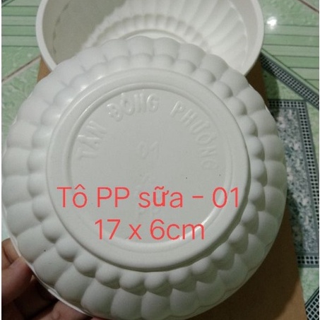 50 tô nhựa sữa dùng 1 lần - 17 x6cm loại cứng cáp