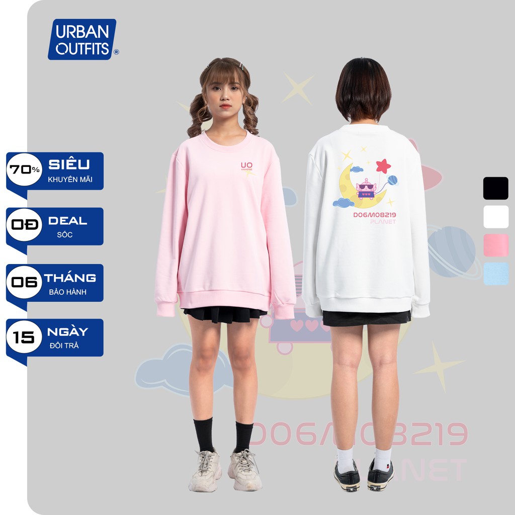 Áo Sweater Form Rộng Nữ Nam URBAN OUTFITS In Mặt Trăng DO6M08219 Planet SWO32 Thun Cotton Nỉ 4 Chiều Local Brand