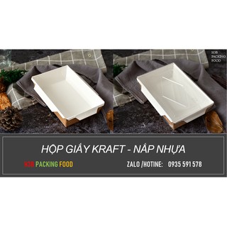 (50 hộp) hộp giấy kraft +kèm nắp nhựa