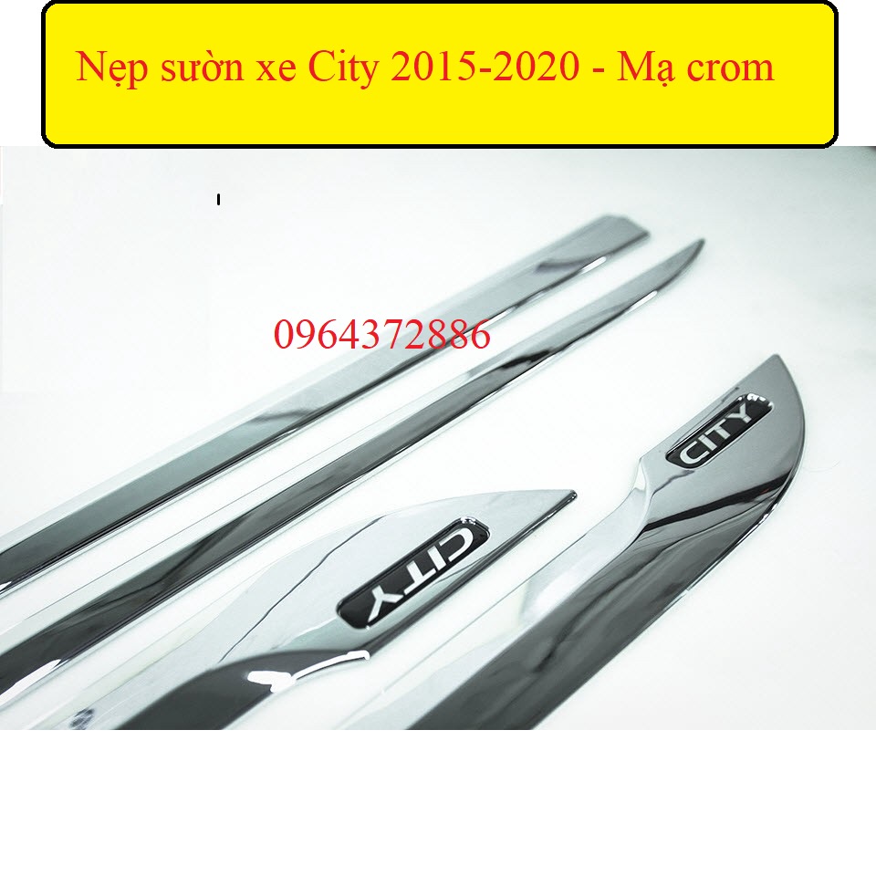 Nẹp trang trí sườn xe Honda City 2016-2020 mạ crom sáng bóng