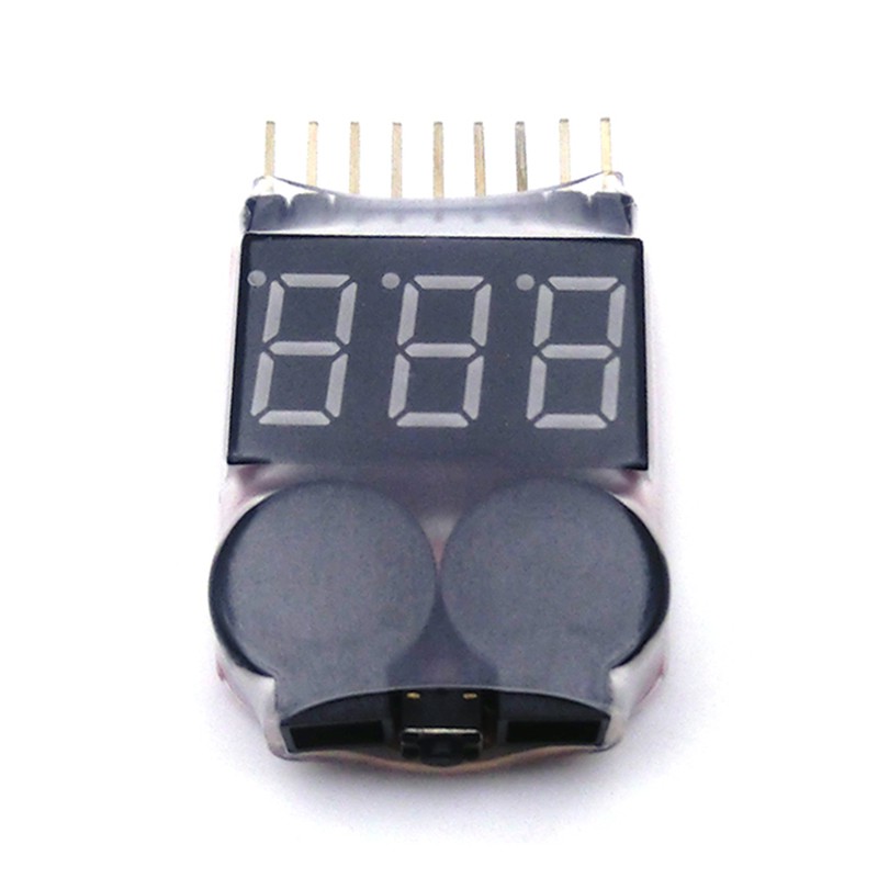 1PCS 1-8S Buzzer điện áp thấp Báo động Lipo Bộ kiểm tra chỉ báo điện áp pin cho RC Car RC Boat RC Drone Bộ kiểm tra điện áp pin Lipo Bộ kiểm tra chỉ số đo điện áp Loa kép 2in1 1 s-8 s Kết hợp Báo động rung điện áp thấp 1 cái 1-8S LED Buzzer điện áp thấp B