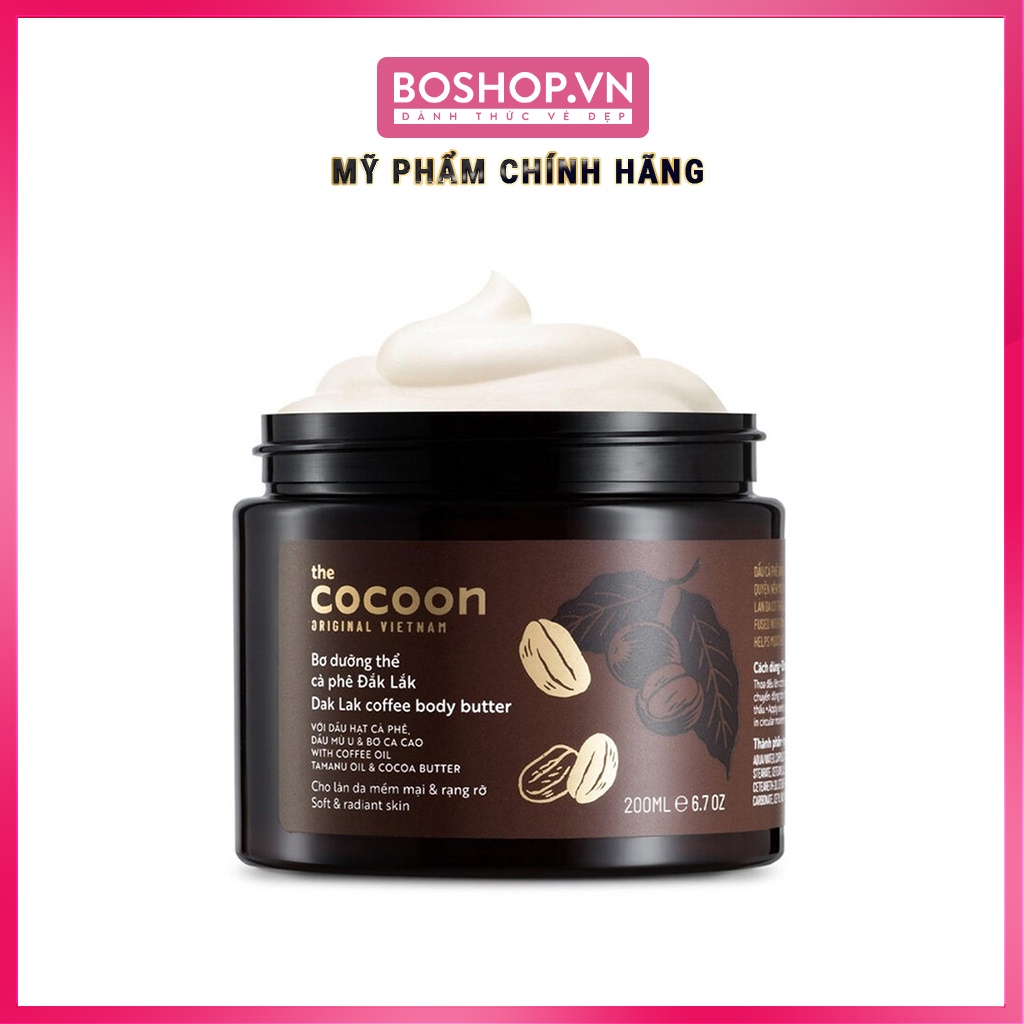 Bơ Dưỡng Thể Cà Phê Đắk Lắk Cocoon Dak Lak Coffee Body Butter 200ml