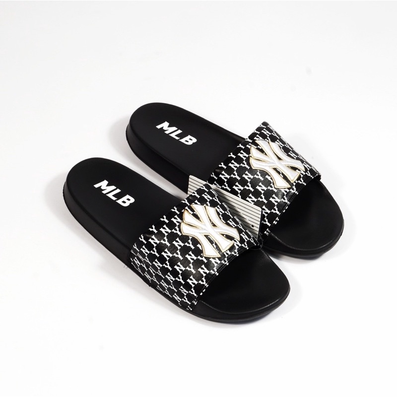 Dép MLB Quai Ngang Logo Thêu NY, LA