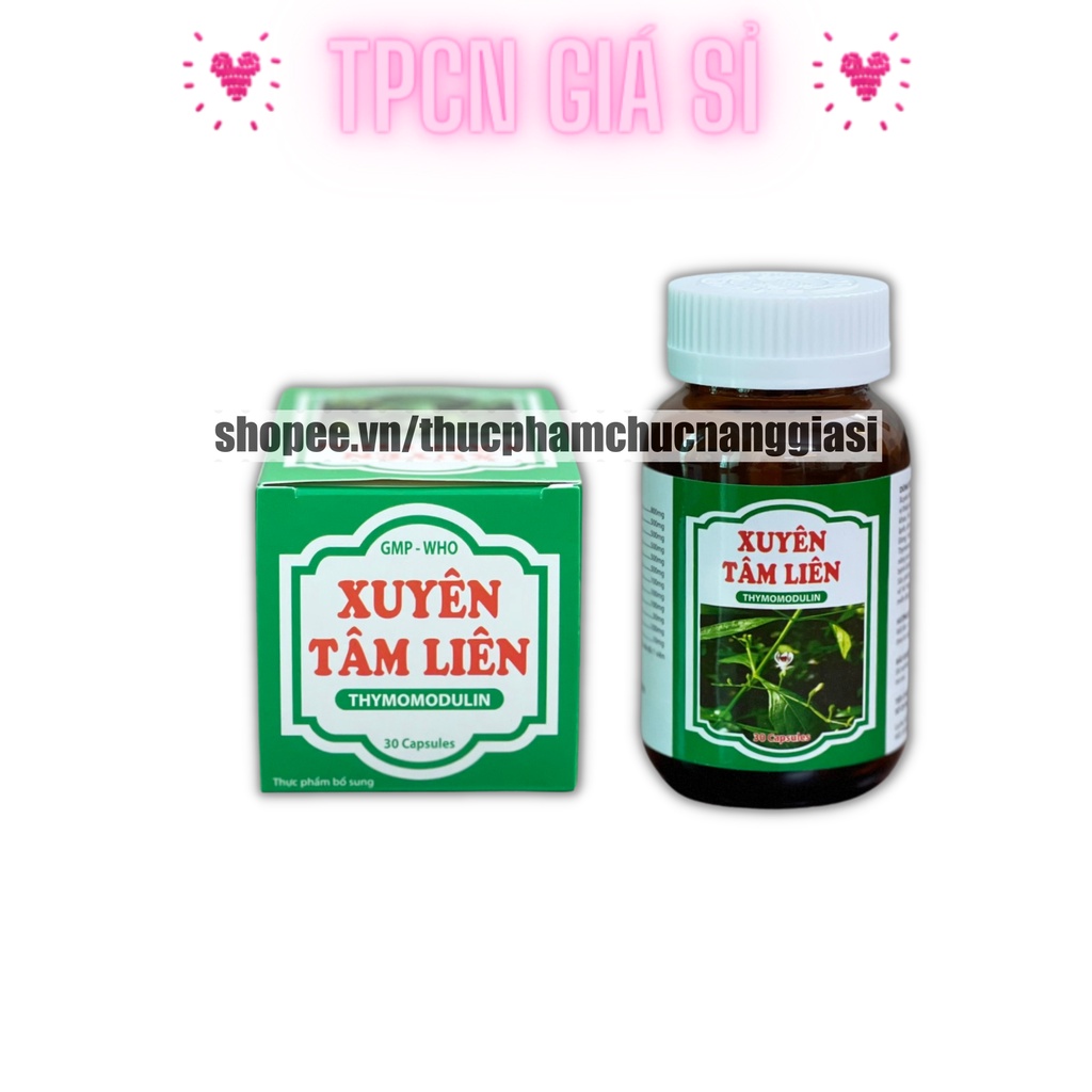 Viên uống Xuyên tâm liên bổ sung vitamin c, tía tô, húng chanh, thymomodulin, giảm ho - Chai 30 viên