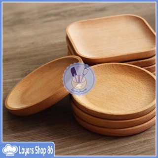 [NOWSHIP] Khay gỗ hình vuông tròn 12x12cm