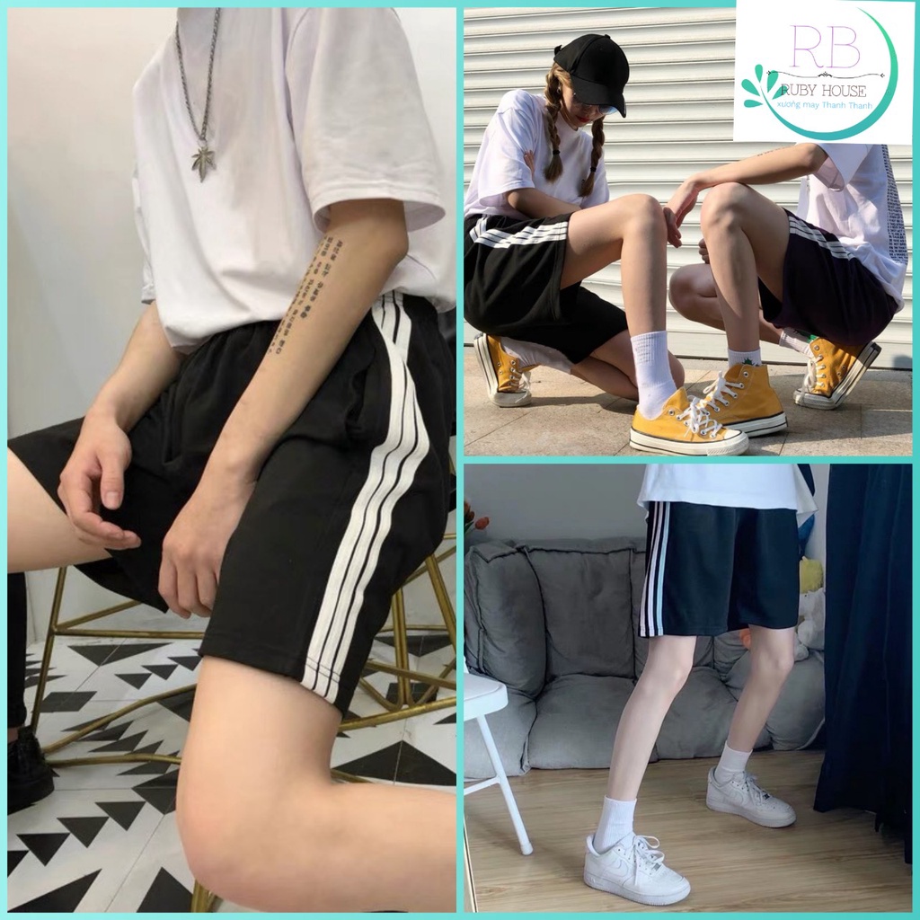 Quần Đùi Short 3 Sọc nữ RUBYcó 2 size M và L, chất thể thao không xù