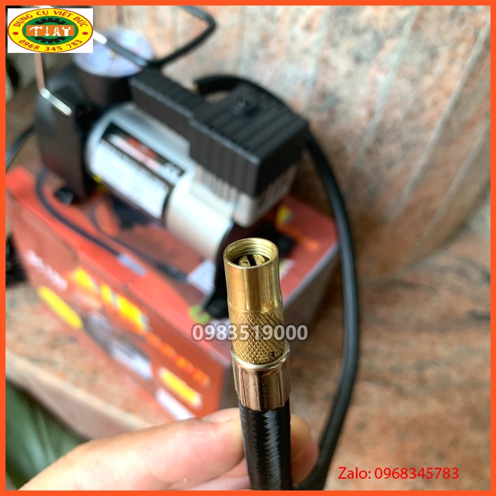 Máy bơm lốp ô tô Mini 12V cao cấp.tặng kèm kẹp bình ắc quy tẩu thuốc