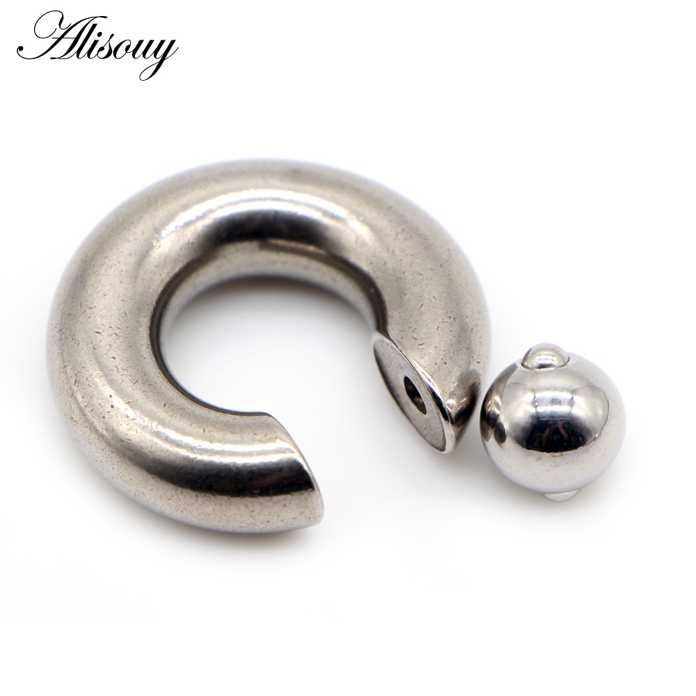 Alisouy 1pc lớn bằng thép không gỉ captive hoop bcr lông mày tragus đóng núm vú thanh mũi nhẫn tai xuyên trang sức cơ thể