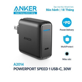 Sạc anker pd powerport speed 1 usb-c, 30w - a2014