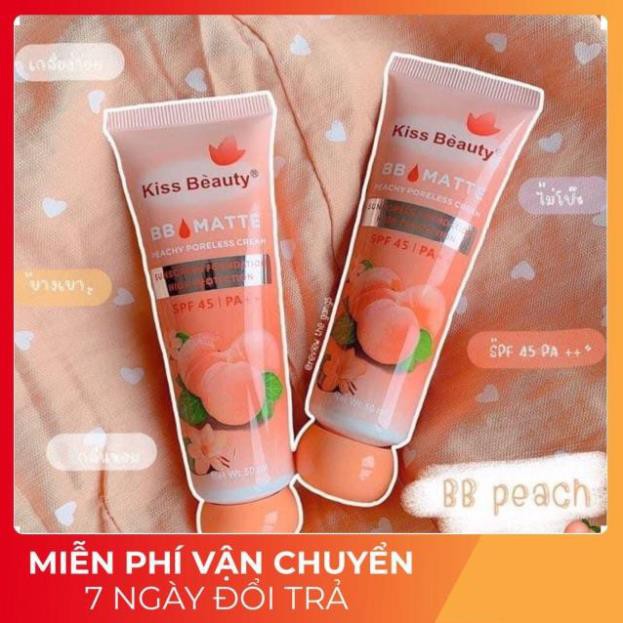 [FREESHIP] Kem nền BB 2in1 ĐÀO matte KISS BEAUTY SPF45 + che khuyết điểm