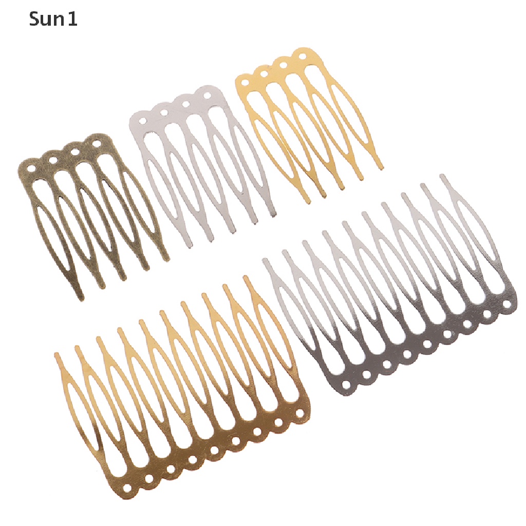 Set 10 / 10 Lược Kẹp Tóc 5 / 10 Răng Kim Loại Tạo Kiểu Tóc Thời Trang