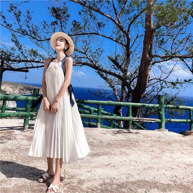 [ ORDER ]- Đầm maxi hở lưng xếp ly ( Ảnh thật ở cuối ) | BigBuy360 - bigbuy360.vn