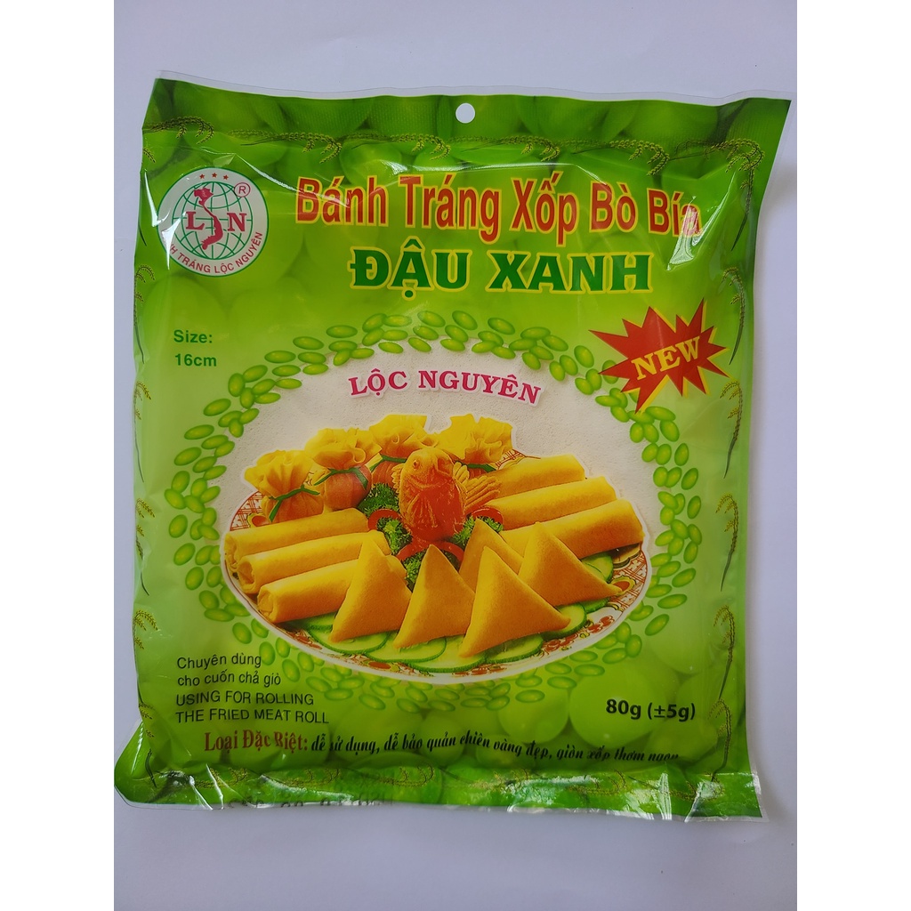 Bánh tráng bò bía đậu xanh 65g - cuốn chả giò, chả ram