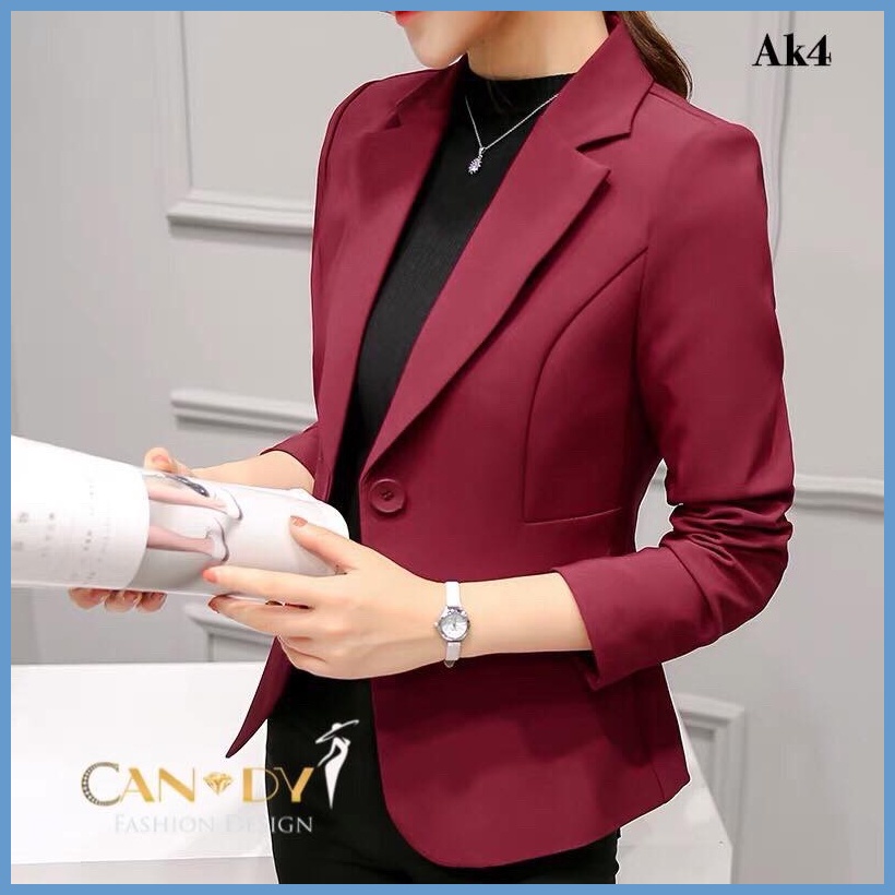 Áo vest nữ công sở dáng ngắn 2 lớp chất liệu tuyết mưa cao cấp AK3 Candy Fashion