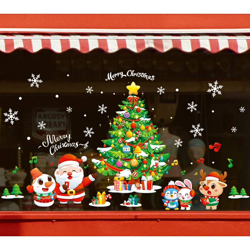 decal giáng sinh dán kính, tường trang trí noel 2022 decor phòng khách phòng ngủ | BigBuy360 - bigbuy360.vn