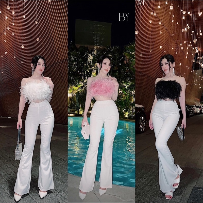 ÁO CROPTOP LÔNG VŨ