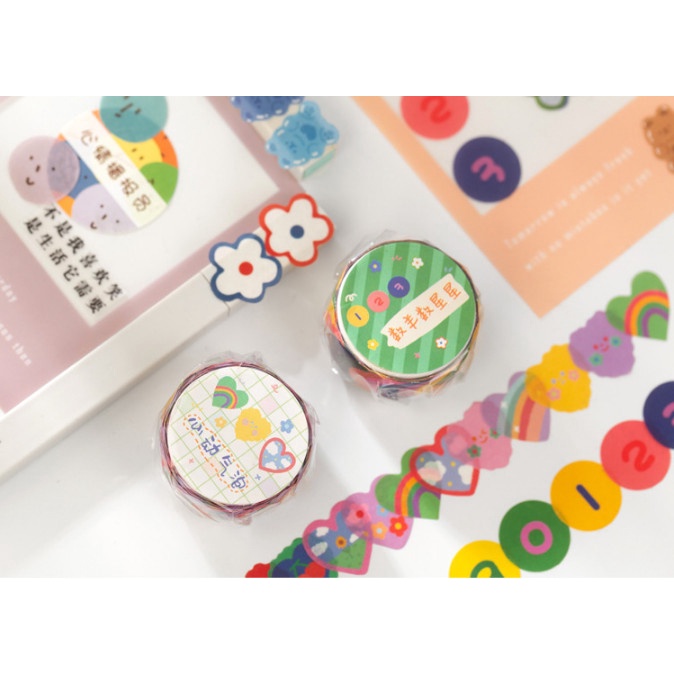 Băng keo washi tape set 100 miếng WS10 - Băng dính, masking tape họa tiết hoạt hình