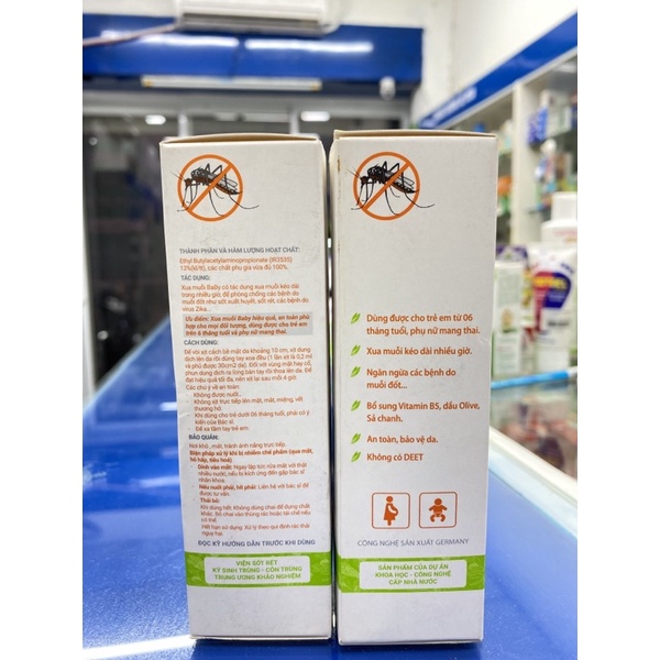 Dung Dịch Xua muỗi BABY dành cho bé (bảo vệ da bé) VÀ PNCT - chai 60mL