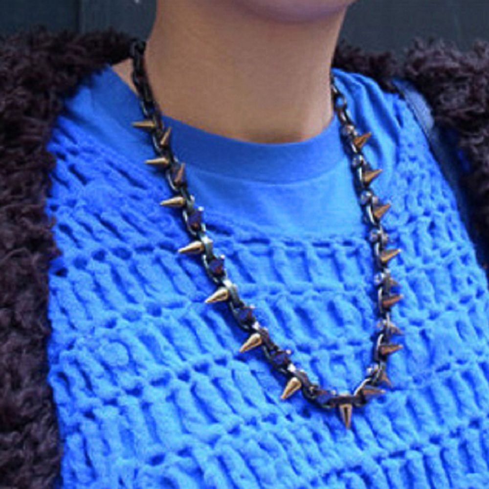 Vòng cổ choker bằng hợp kim đính đinh tán nhiều màu phong cách harajuku cho nam và nữ