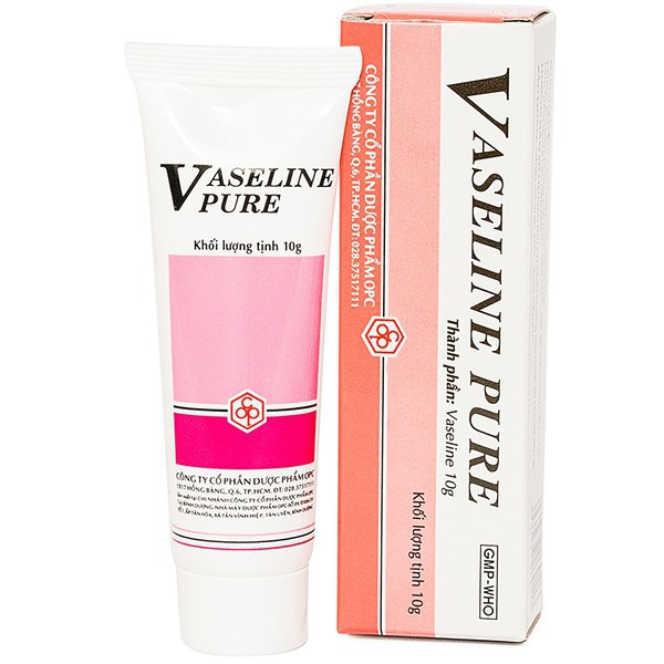 Tuýp dưỡng ẩm môi, toàn thân Vaseline Pure (10g)