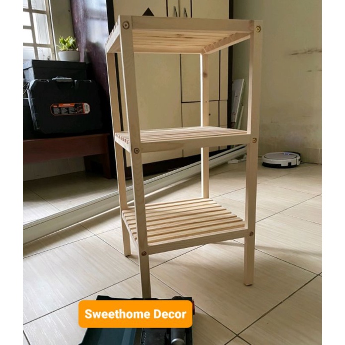 Kệ gỗ vuông 3 tầng ✅ 100% gỗ thông tự nhiên ✅