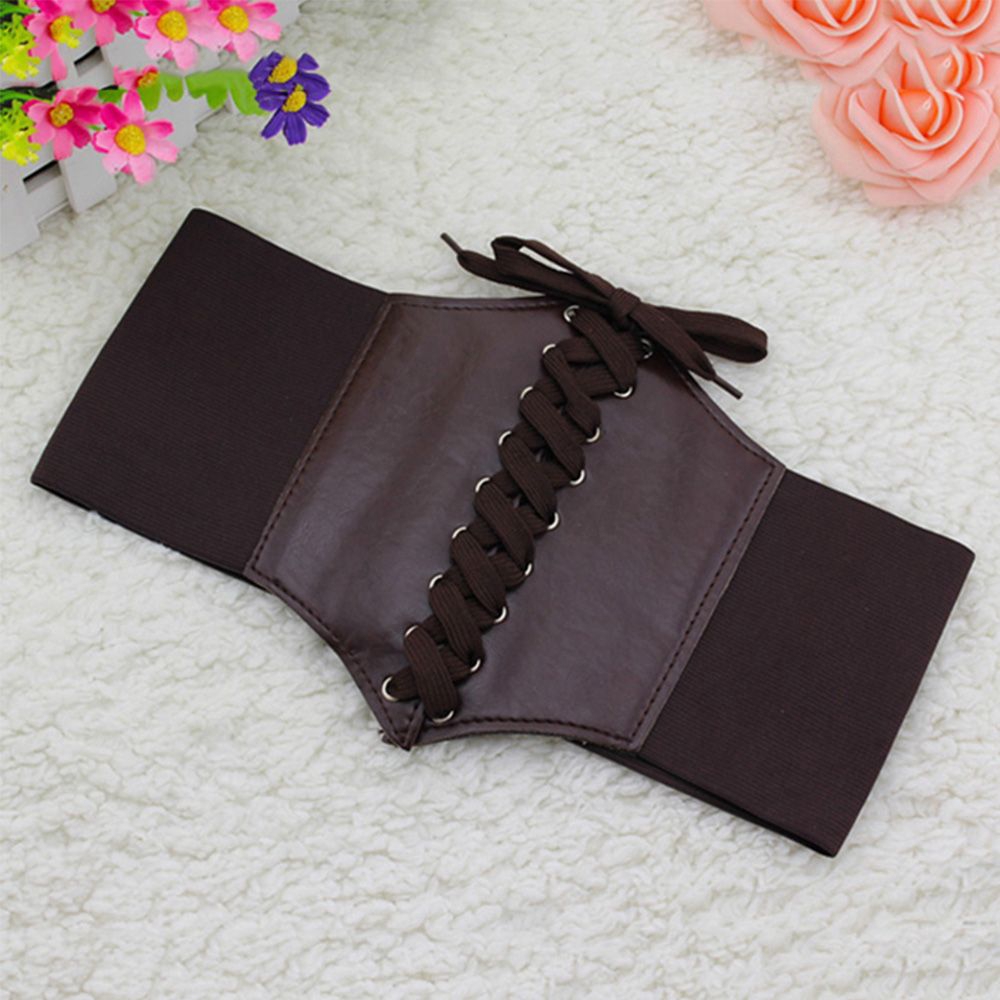 Thắt Lưng Bản Rộng Chất Liệu Co Giãn Thoải Mái Cho Nữ Vải Da