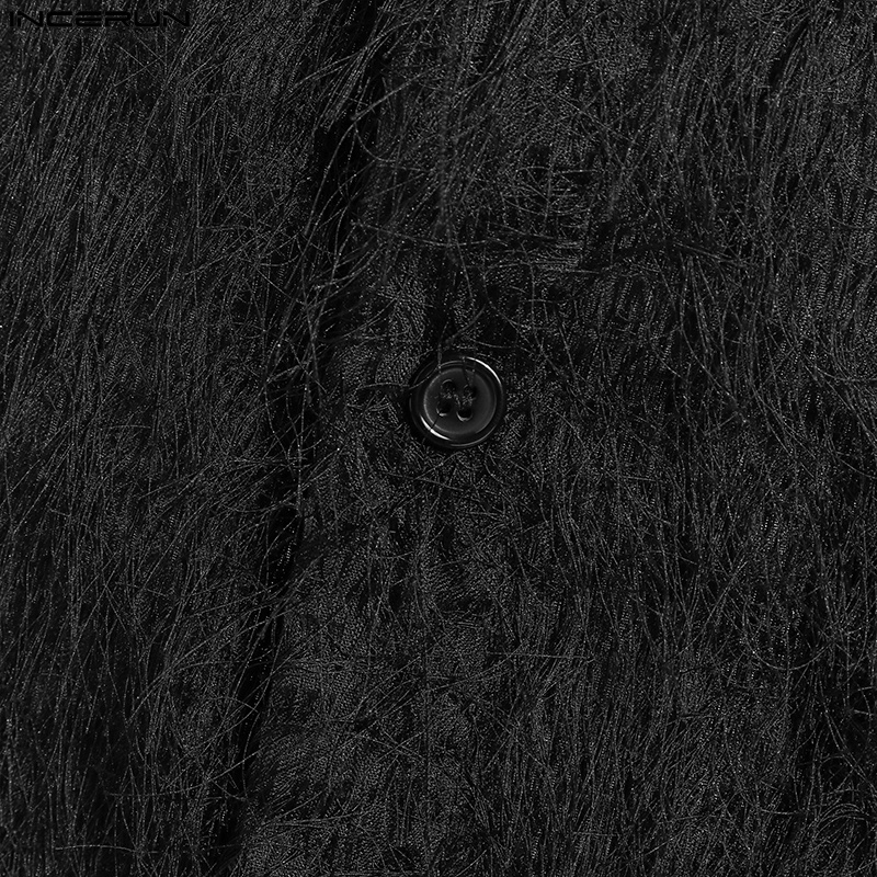 Áo sơ mi INCERUN sát nách màu trơn phối tua rua cài nút thời trang cho nam