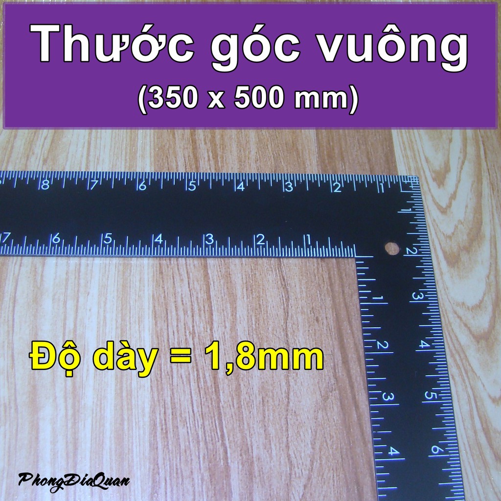 Thước góc vuông 350mm x 500mm (thước vuông, thước ke góc vuông, ê ke)